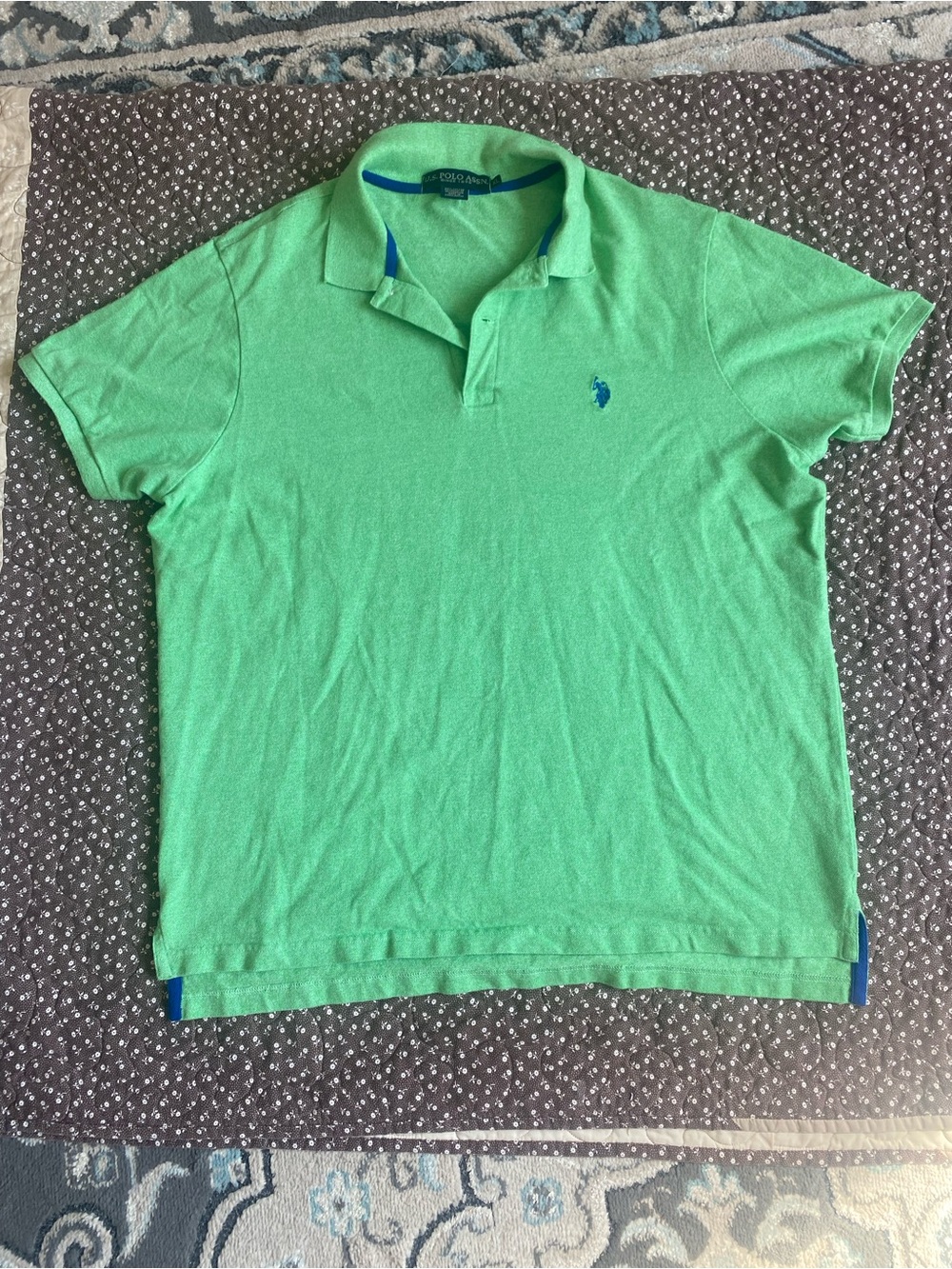 U.S. Polo Assn. Men’s Lime Green Polo Shirt with Blue Logo